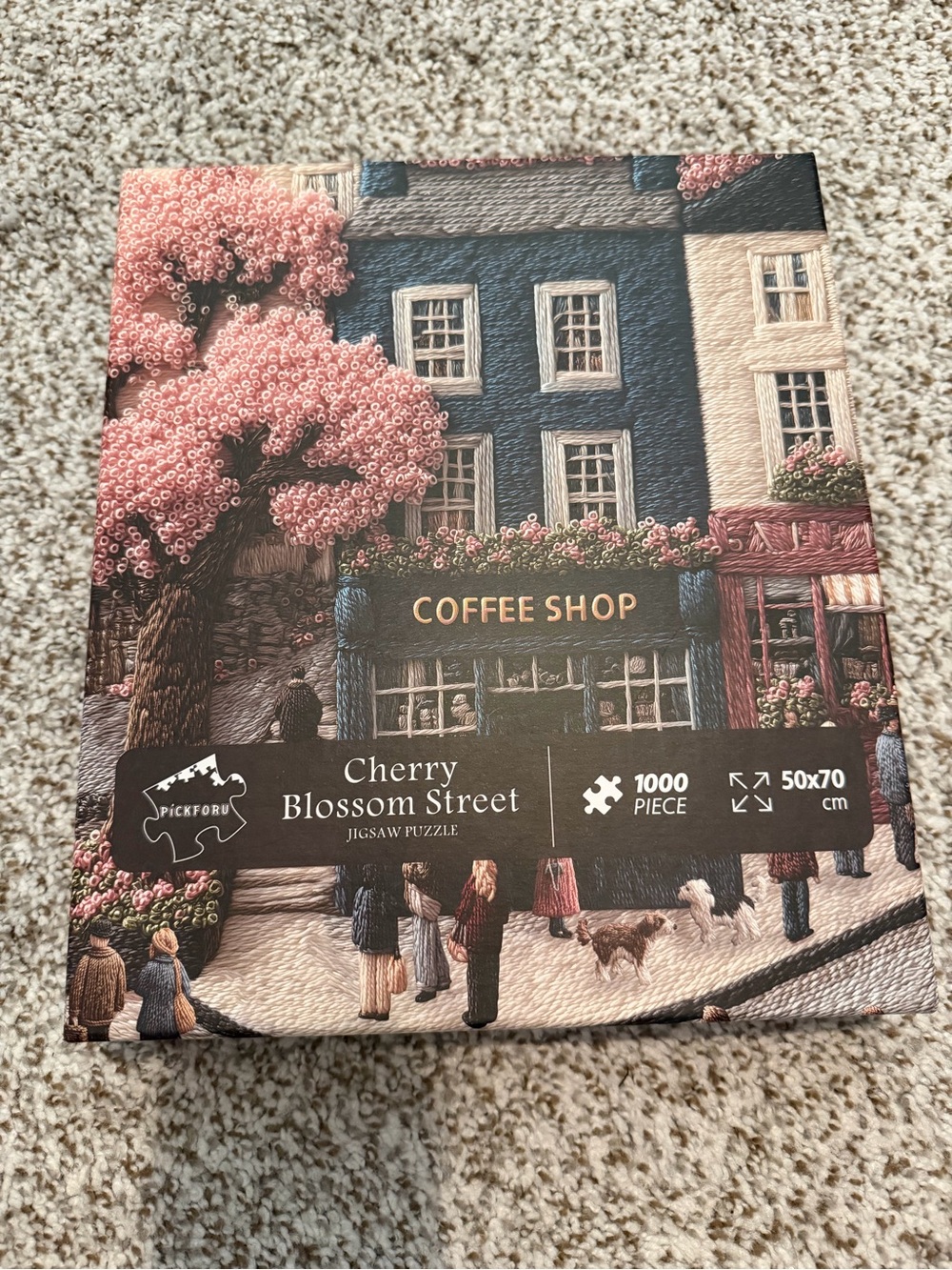 Cherry Blossom Street 1000-Piece Jigsaw Puzzle - Coffee Shop Artwork